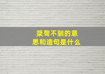 桀骜不驯的意思和造句是什么