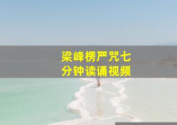 梁峰楞严咒七分钟读诵视频