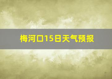 梅河口15日天气预报