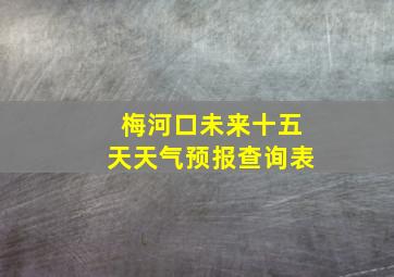 梅河口未来十五天天气预报查询表