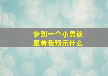 梦到一个小男孩跟着我预示什么