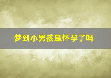 梦到小男孩是怀孕了吗