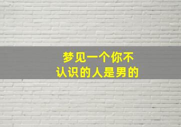 梦见一个你不认识的人是男的