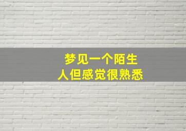 梦见一个陌生人但感觉很熟悉