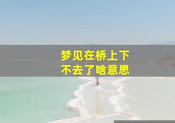 梦见在桥上下不去了啥意思