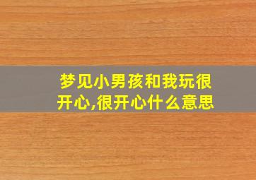 梦见小男孩和我玩很开心,很开心什么意思