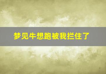 梦见牛想跑被我拦住了