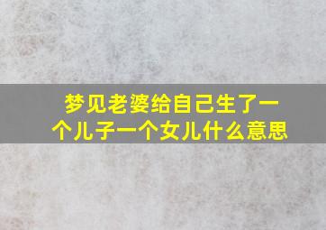 梦见老婆给自己生了一个儿子一个女儿什么意思