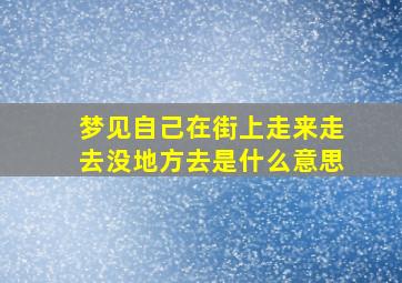 梦见自己在街上走来走去没地方去是什么意思