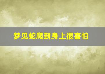 梦见蛇爬到身上很害怕