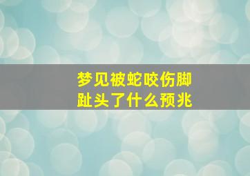 梦见被蛇咬伤脚趾头了什么预兆