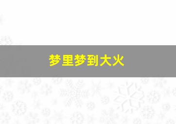 梦里梦到大火