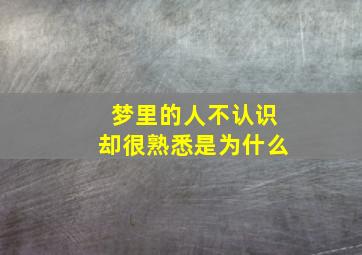 梦里的人不认识却很熟悉是为什么