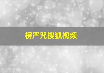 楞严咒搜狐视频