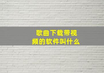 歌曲下载带视频的软件叫什么