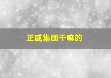 正威集团干嘛的