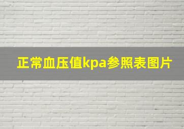 正常血压值kpa参照表图片