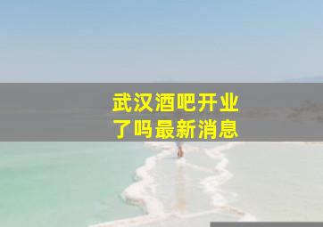 武汉酒吧开业了吗最新消息