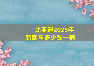 比亚迪2025年新款车多少钱一辆