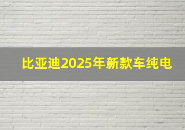 比亚迪2025年新款车纯电