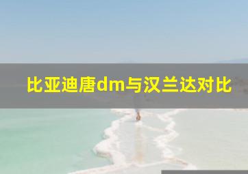 比亚迪唐dm与汉兰达对比