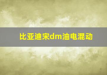 比亚迪宋dm油电混动