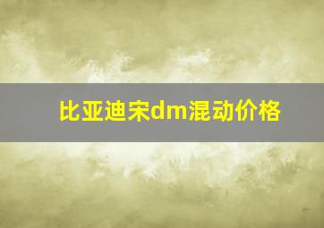 比亚迪宋dm混动价格