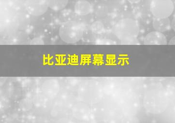 比亚迪屏幕显示