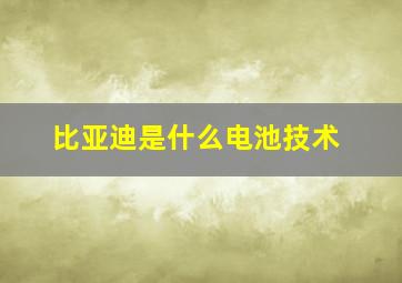 比亚迪是什么电池技术