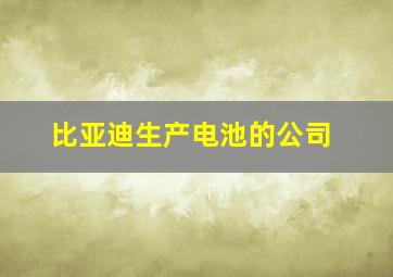 比亚迪生产电池的公司