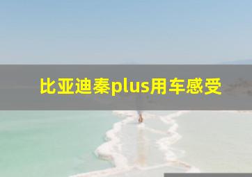 比亚迪秦plus用车感受