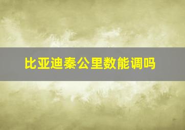 比亚迪秦公里数能调吗