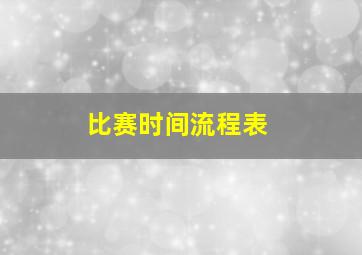 比赛时间流程表