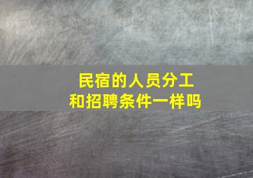 民宿的人员分工和招聘条件一样吗