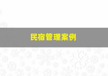 民宿管理案例