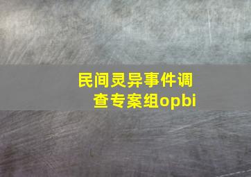 民间灵异事件调查专案组opbi