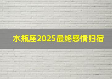 水瓶座2025最终感情归宿