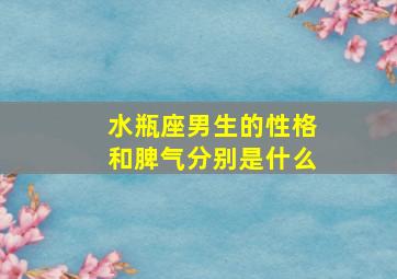 水瓶座男生的性格和脾气分别是什么