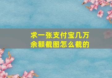 求一张支付宝几万余额截图怎么截的