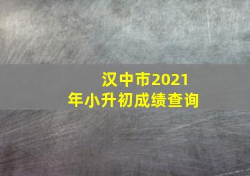 汉中市2021年小升初成绩查询