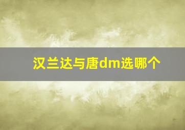 汉兰达与唐dm选哪个