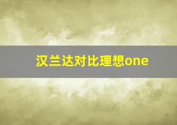 汉兰达对比理想one