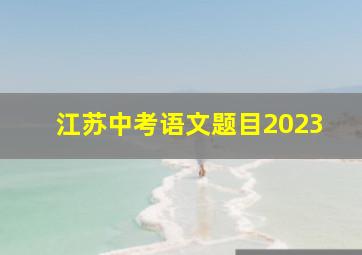 江苏中考语文题目2023