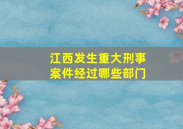 江西发生重大刑事案件经过哪些部门