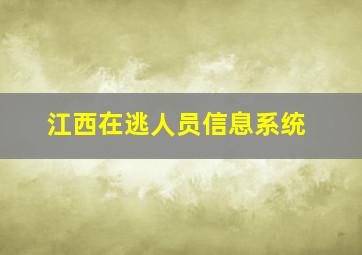 江西在逃人员信息系统