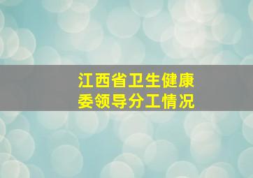 江西省卫生健康委领导分工情况