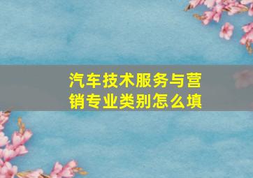 汽车技术服务与营销专业类别怎么填