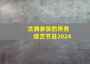 沈腾参加的所有综艺节目2024