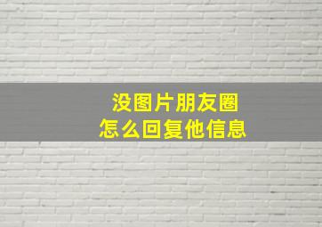 没图片朋友圈怎么回复他信息