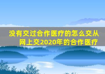 没有交过合作医疗的怎么交从网上交2020年的合作医疗